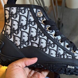 Dior Black and Gray Monogram High-Tops